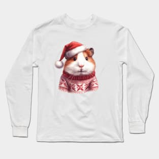 Guinea Pig Santa Christmas Piggy Design Pet lovers Xmas Long Sleeve T-Shirt